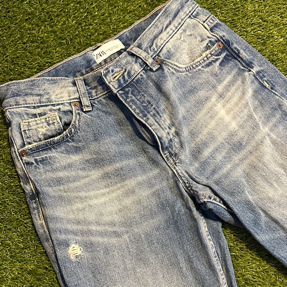 Zara Super Flared Faded Blue Denim Jeans - Picture 3 of 6